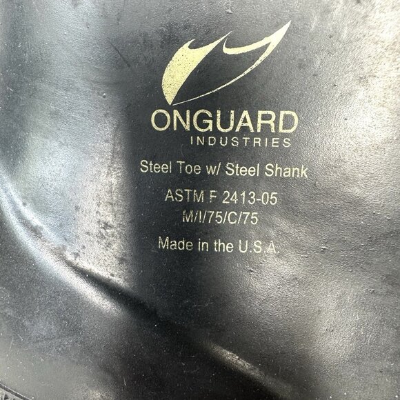 On Guard Men’s Rubber Work Boots Size 6 Steel Toe Lace Up - Picture 5 of 7